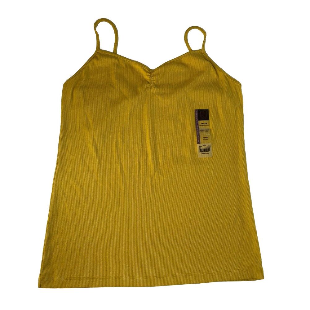 No Boundaries Juniors Ribbed Cami Gold Ice Cinch Front Fitted Tank XXL 19 NWT